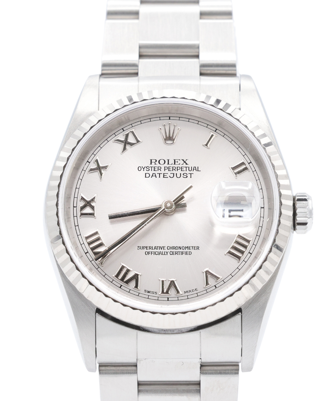 Rolex Datejust 36 Silver Roman Dial on Jubilee 16234