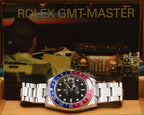 Rolex GMT-Master II Pepsi Black Dial on Oyster 16710 with Box 2005