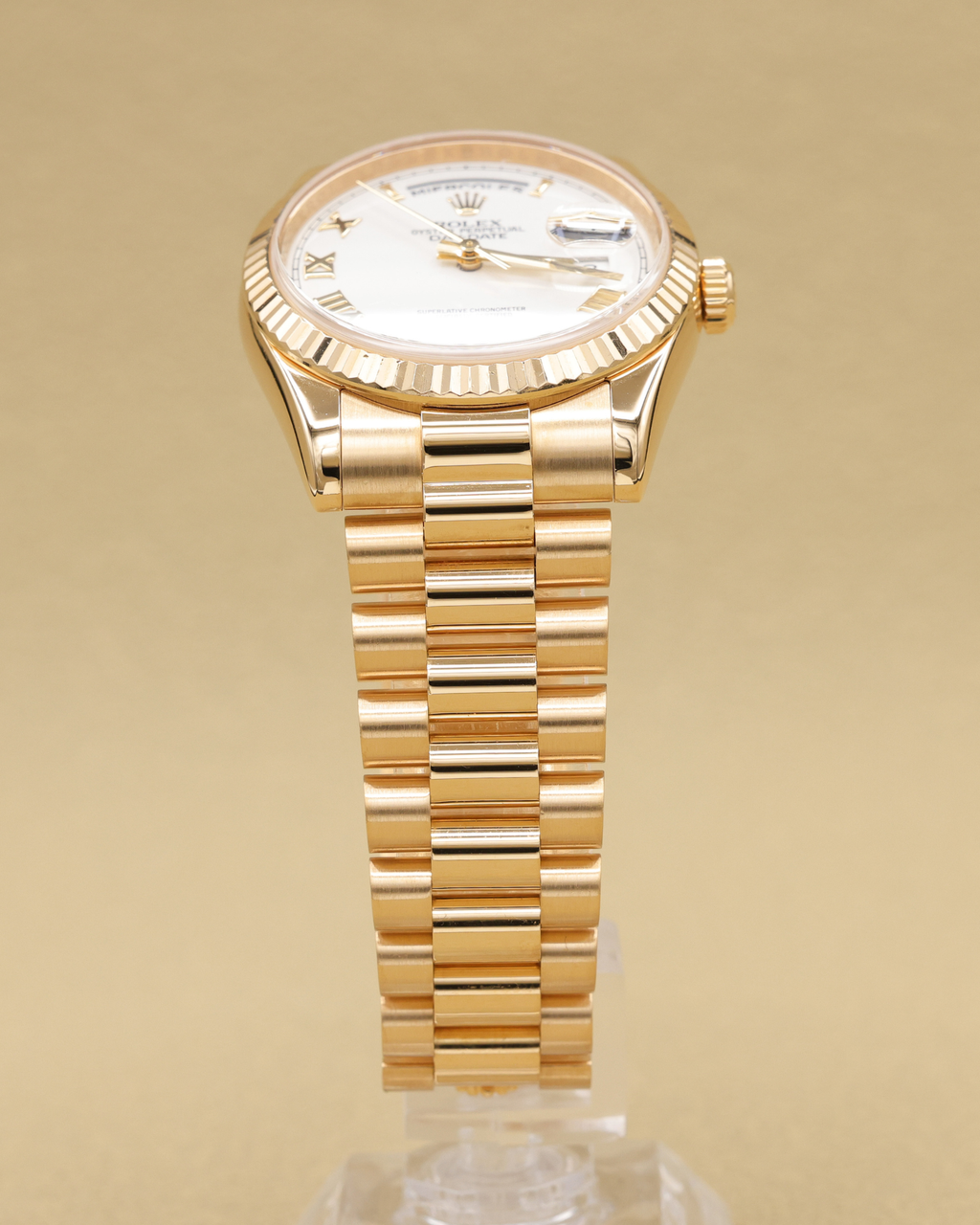 Rolex Day-Date 36 White Roman Dial on President 118238 Card