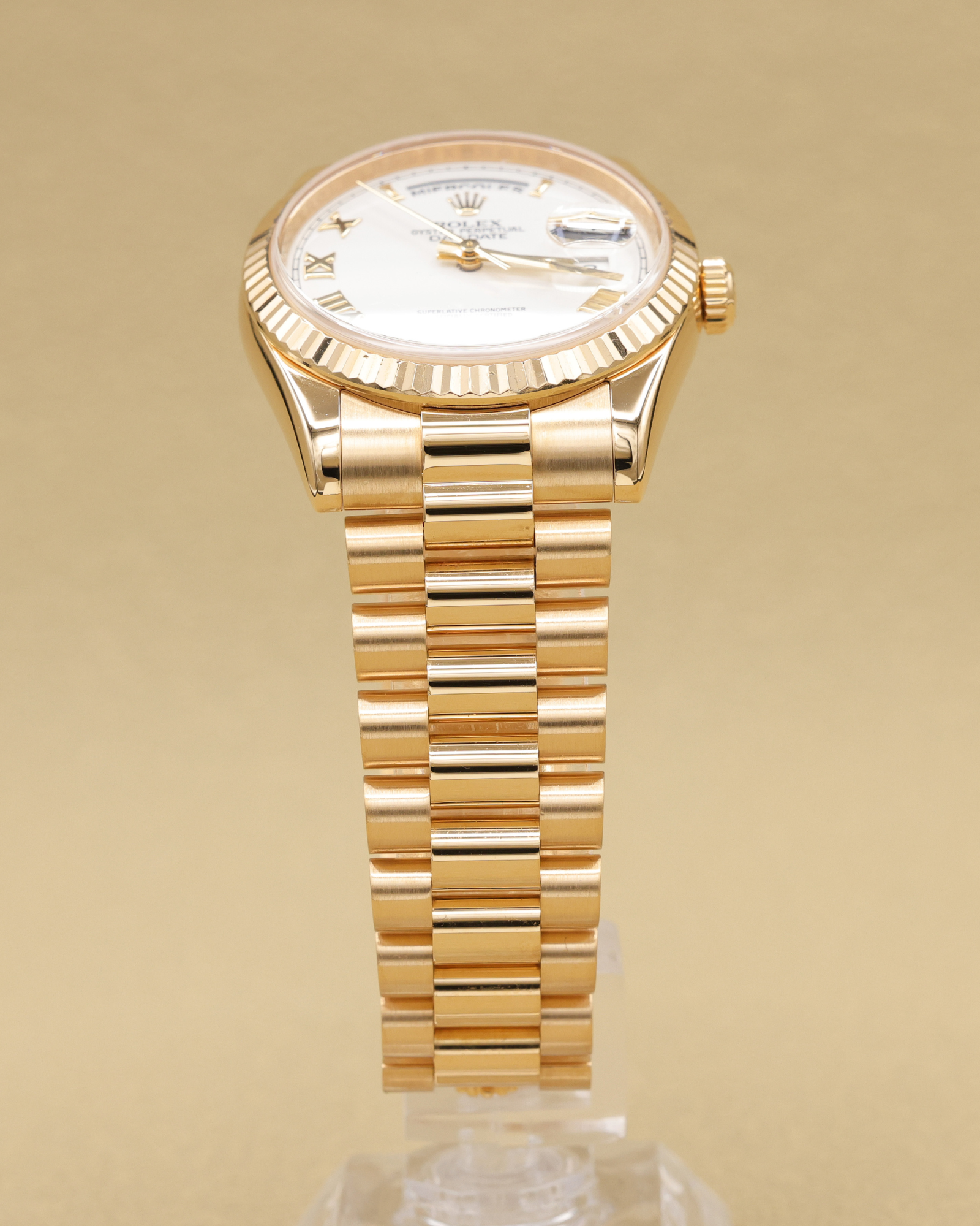 Rolex Day-Date 36 White Roman Dial on President 118238 Card