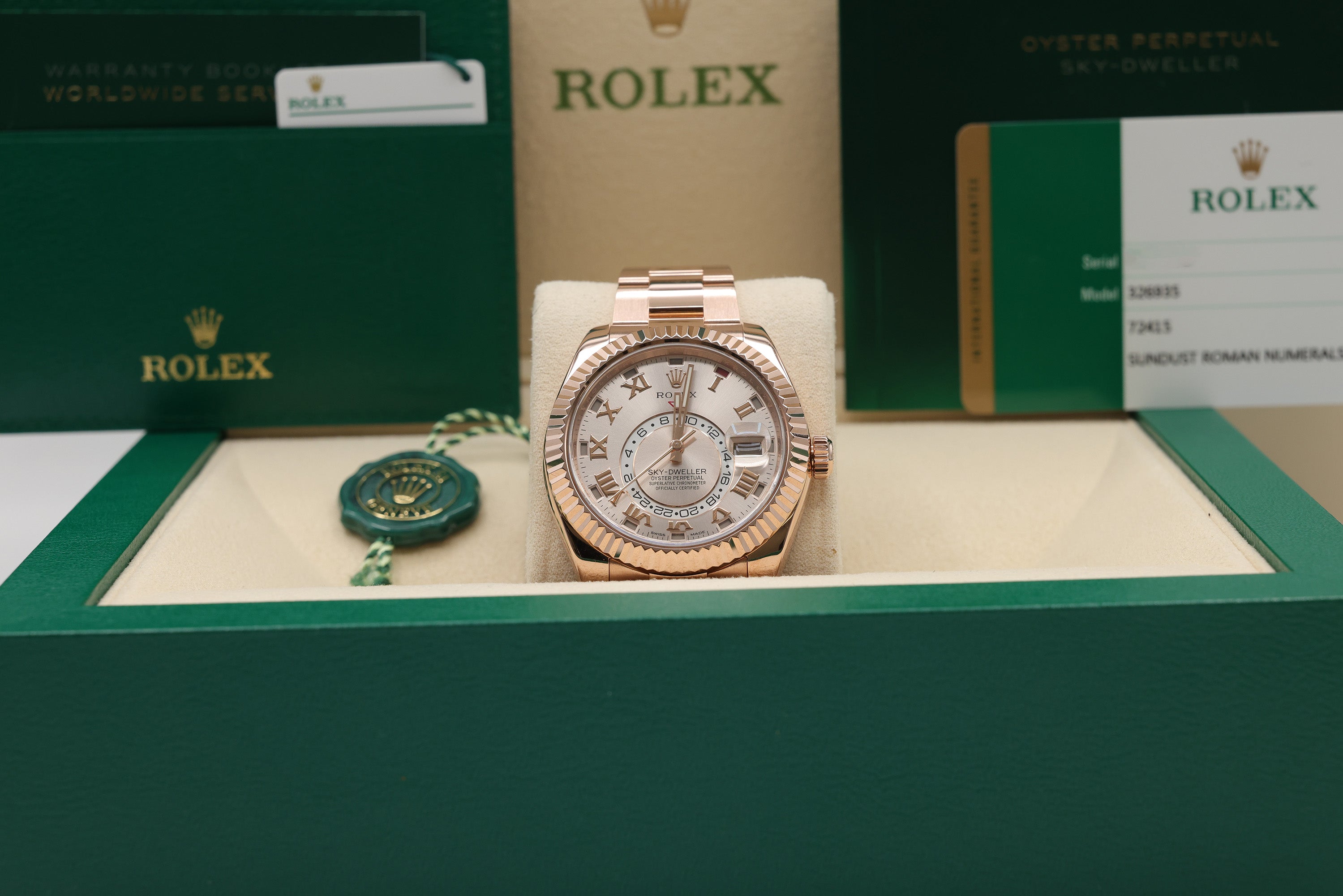 Rolex SkyDweller Sundust Sunray Dial on Oyster 326935 Complete 2016