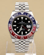 Rolex GMT-Master II Pepsi Black Dial on Jubilee 126710BLRO Complete 2019