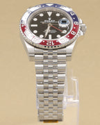 Rolex GMT-Master II Pepsi Black Dial on Jubilee 126710BLRO Complete 2019
