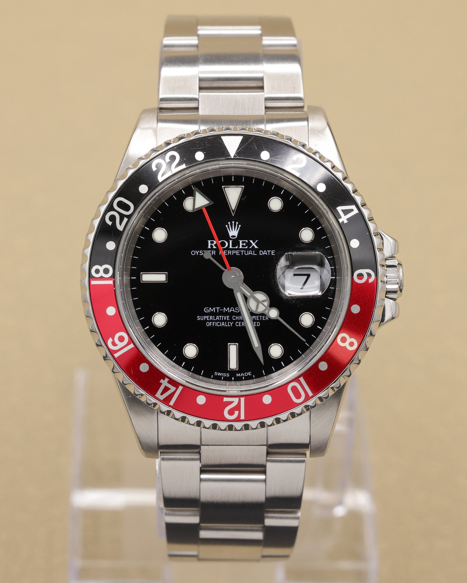 Rolex GMT-Master II Coke Black Dial on Oyster 16710 with Box 2002