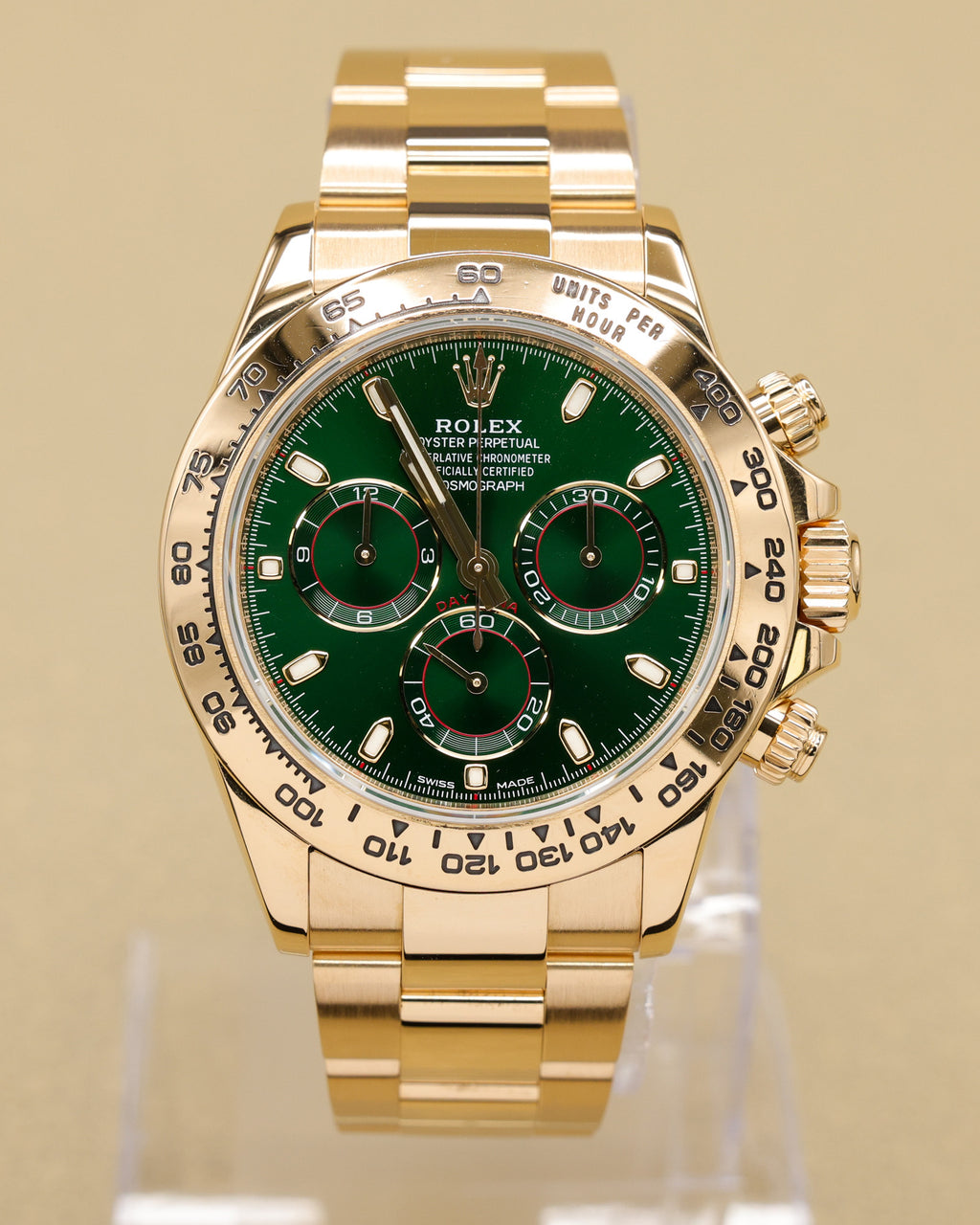 Rolex Daytona Green Stick Dial on Oyster 116508 Complete 2021