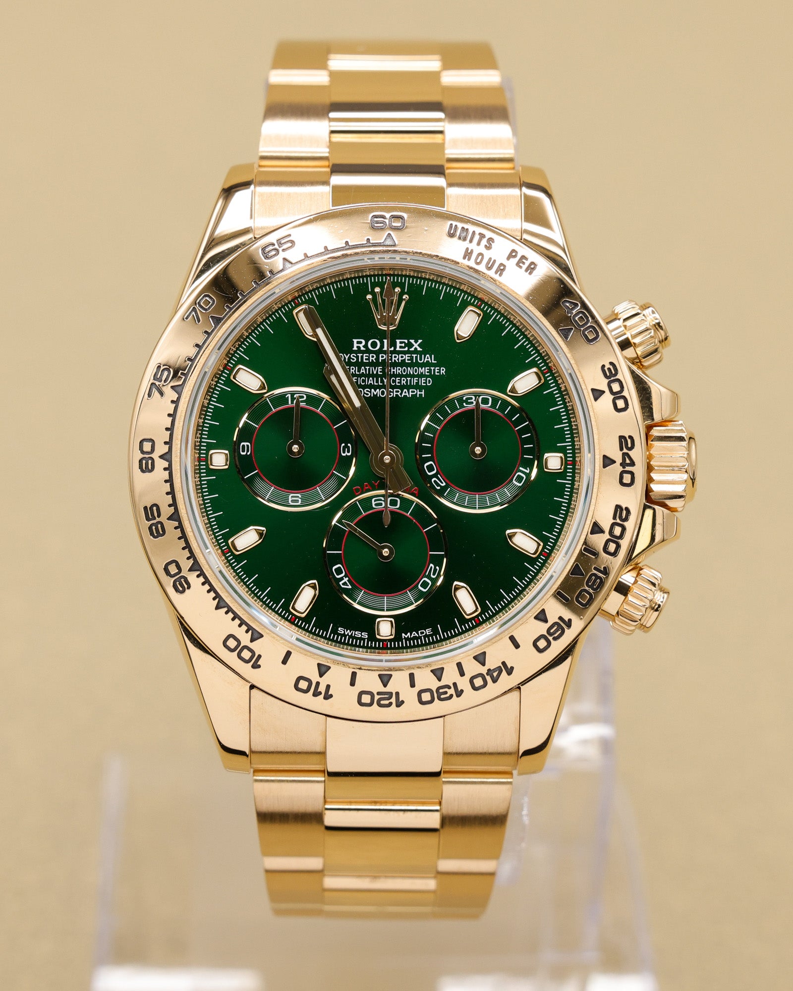 Rolex Daytona Green Stick Dial on Oyster 116508 Complete 2021