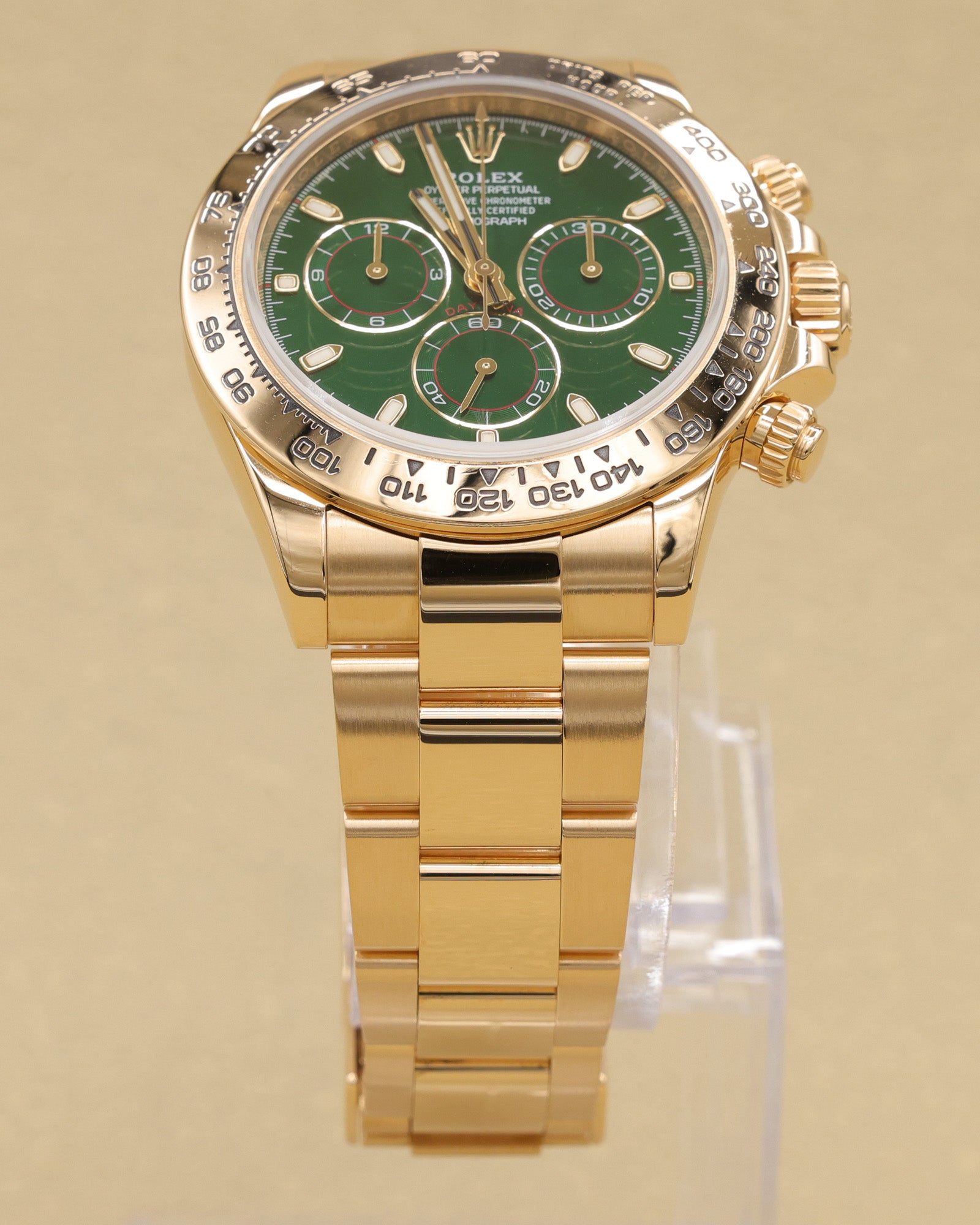 Rolex Daytona Green Stick Dial on Oyster 116508 Complete 2021