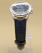 Patek Philippe Annual Calendar Chronograph Complications Matt Blue Dial on Alligator leather with square scales, hand-stitched, shiny navy blue 5961P-001 Complete 2026