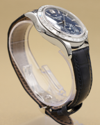 Patek Philippe Annual Calendar Chronograph Complications Matt Blue Dial on Alligator leather with square scales, hand-stitched, shiny navy blue 5961P-001 Complete 2026