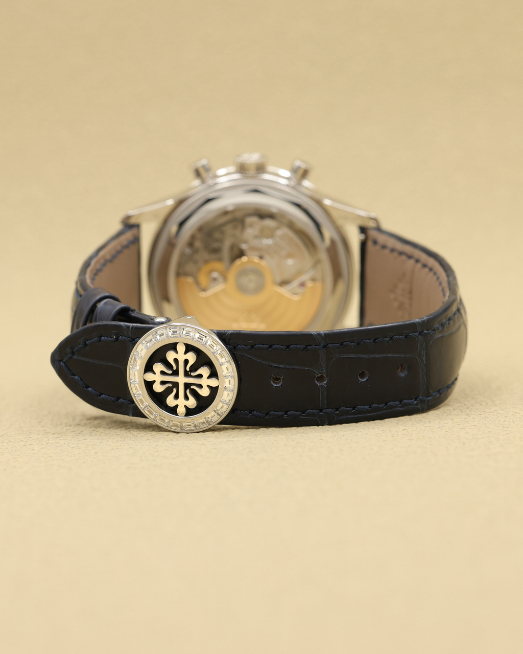 Patek Philippe Annual Calendar Chronograph Complications Matt Blue Dial on Alligator leather with square scales, hand-stitched, shiny navy blue 5961P-001 Complete 2026