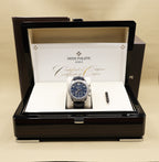 Patek Philippe Annual Calendar Chronograph Complications Matt Blue Dial on Alligator leather with square scales, hand-stitched, shiny navy blue 5961P-001 Complete 2026