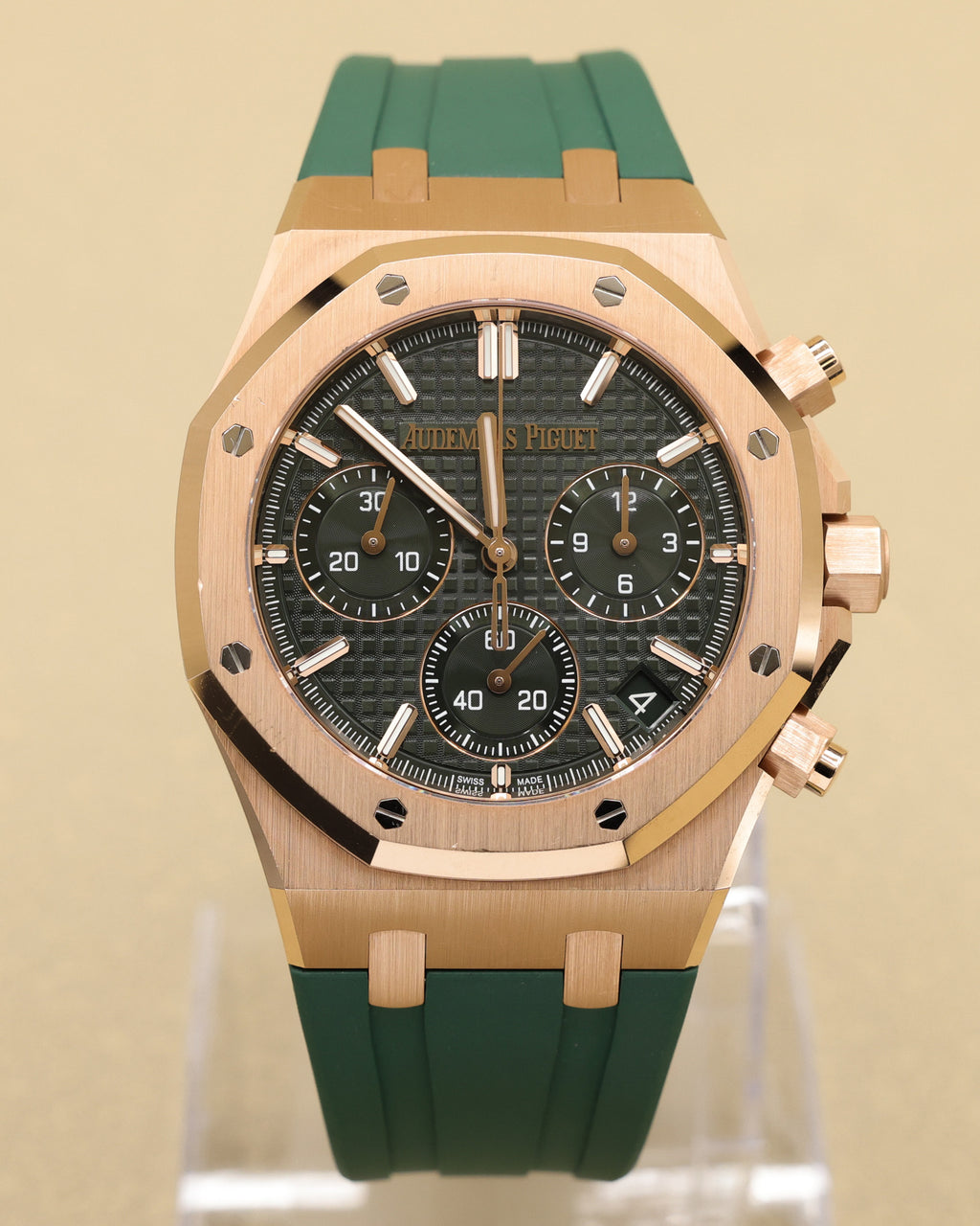 Audemars Piguet Royal Oak Chronograph Green Dial on Leather Strap 26240OR.OO.D404CR.02 Complete 2022