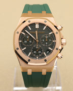 Audemars Piguet Royal Oak Chronograph Green Dial on Leather Strap 26240OR.OO.D404CR.02 Complete 2022