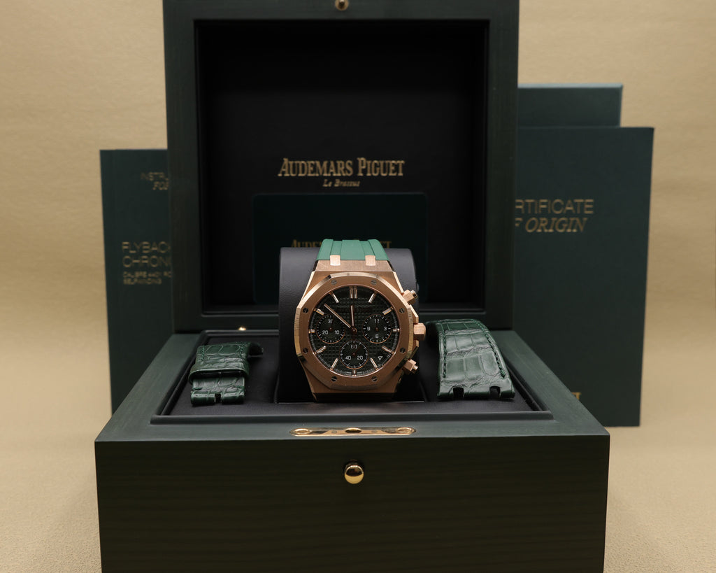 Audemars Piguet Royal Oak Chronograph Green Dial on Leather Strap 26240OR.OO.D404CR.02 Complete 2022