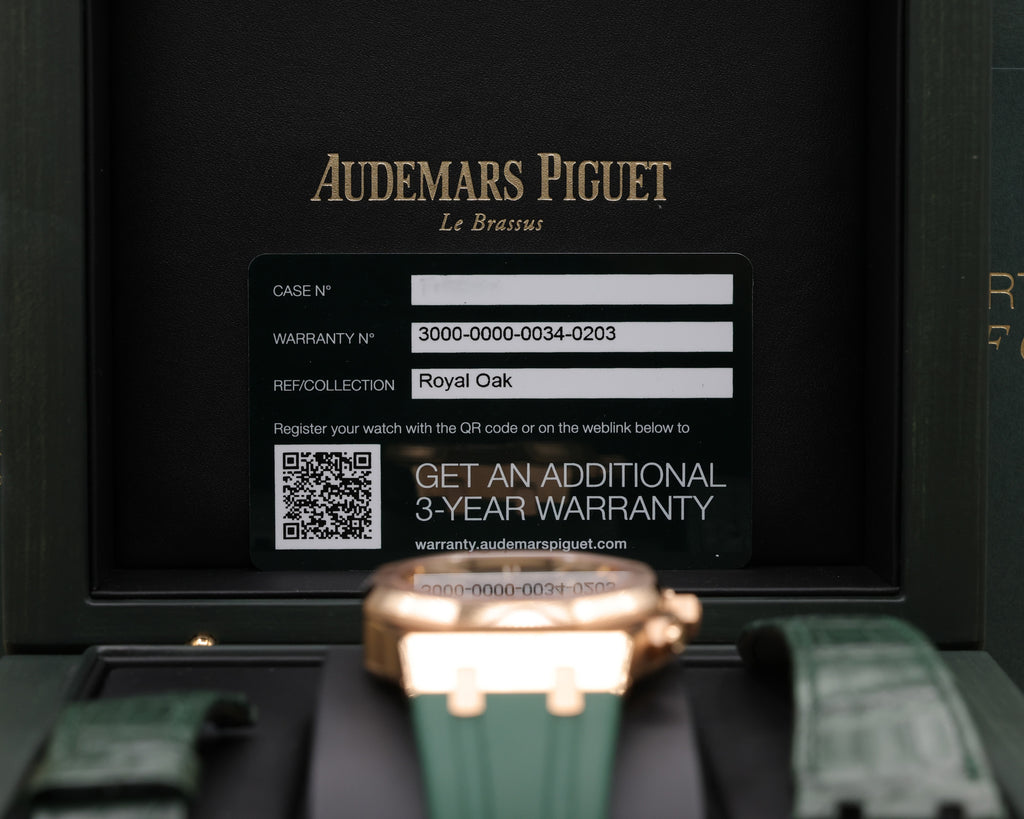 Audemars Piguet Royal Oak Chronograph Green Dial on Leather Strap 26240OR.OO.D404CR.02 Complete 2022