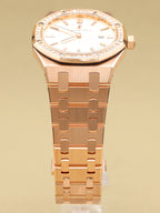 Audemars Piguet Royal Oak Quartz Ladies Silver Dial on Rose Gold Bracelet 67651OR.ZZ.D010CA.01 Papers 2014