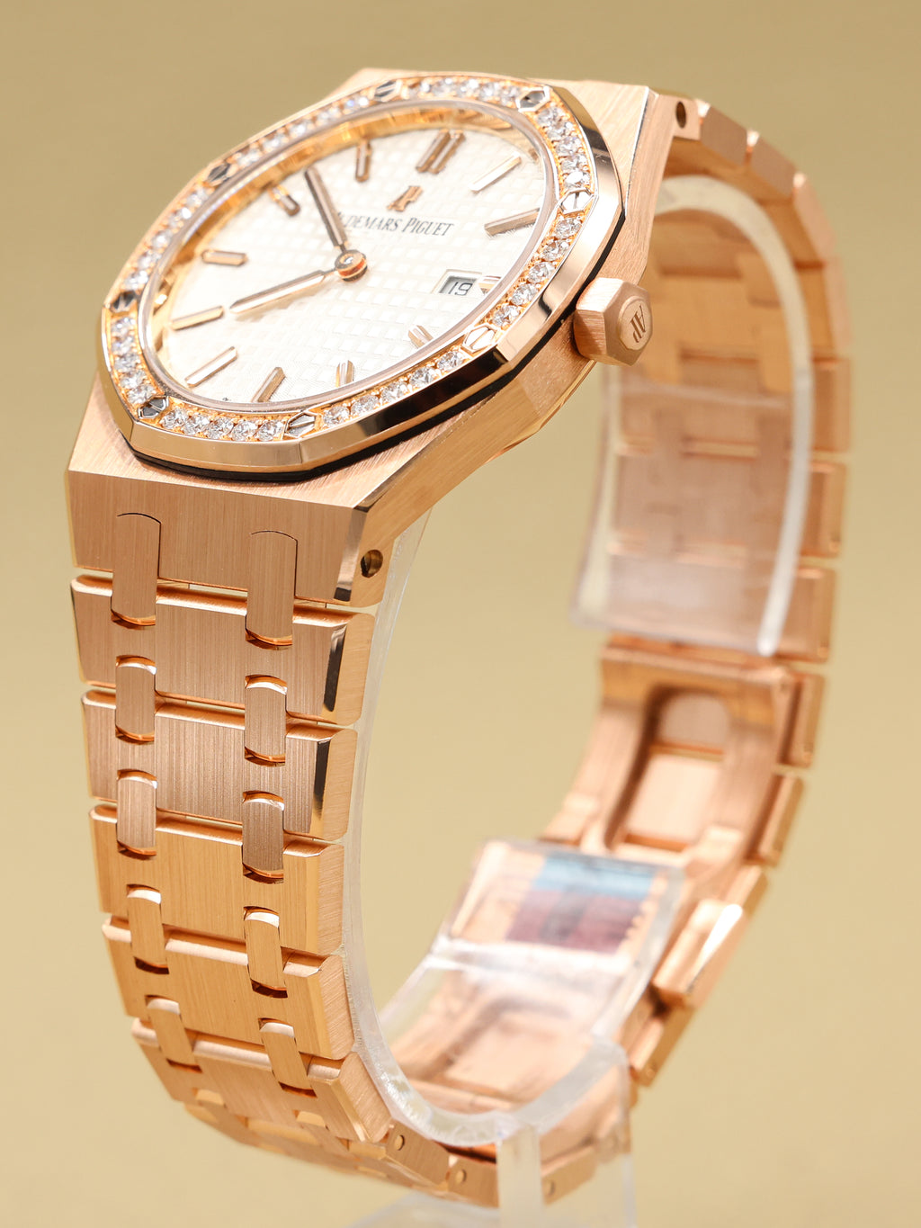 Audemars Piguet Royal Oak Quartz Ladies Silver Dial on Rose Gold Bracelet 67651OR.ZZ.D010CA.01 Papers 2014