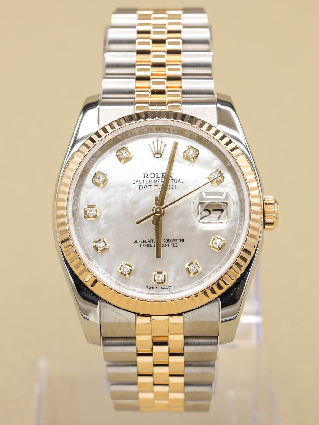 Rolex Datejust 36 Mother of Pearl Diamond Dial on Jubilee 116233 Complete 2013