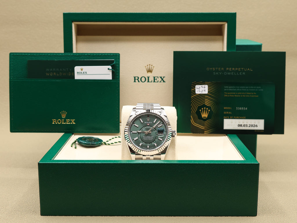 Rolex SkyDweller Mint Green Dial on Jubilee 336934 Complete 2026