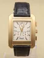 Piaget Protocol White Chronograph Dial Dial on Black Leather GOA22086