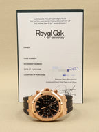 Audemars Piguet Royal Oak Chronograph "50th Anniversary" Black Dial on Strap 26240OR.OO.D002CR.01 Complete