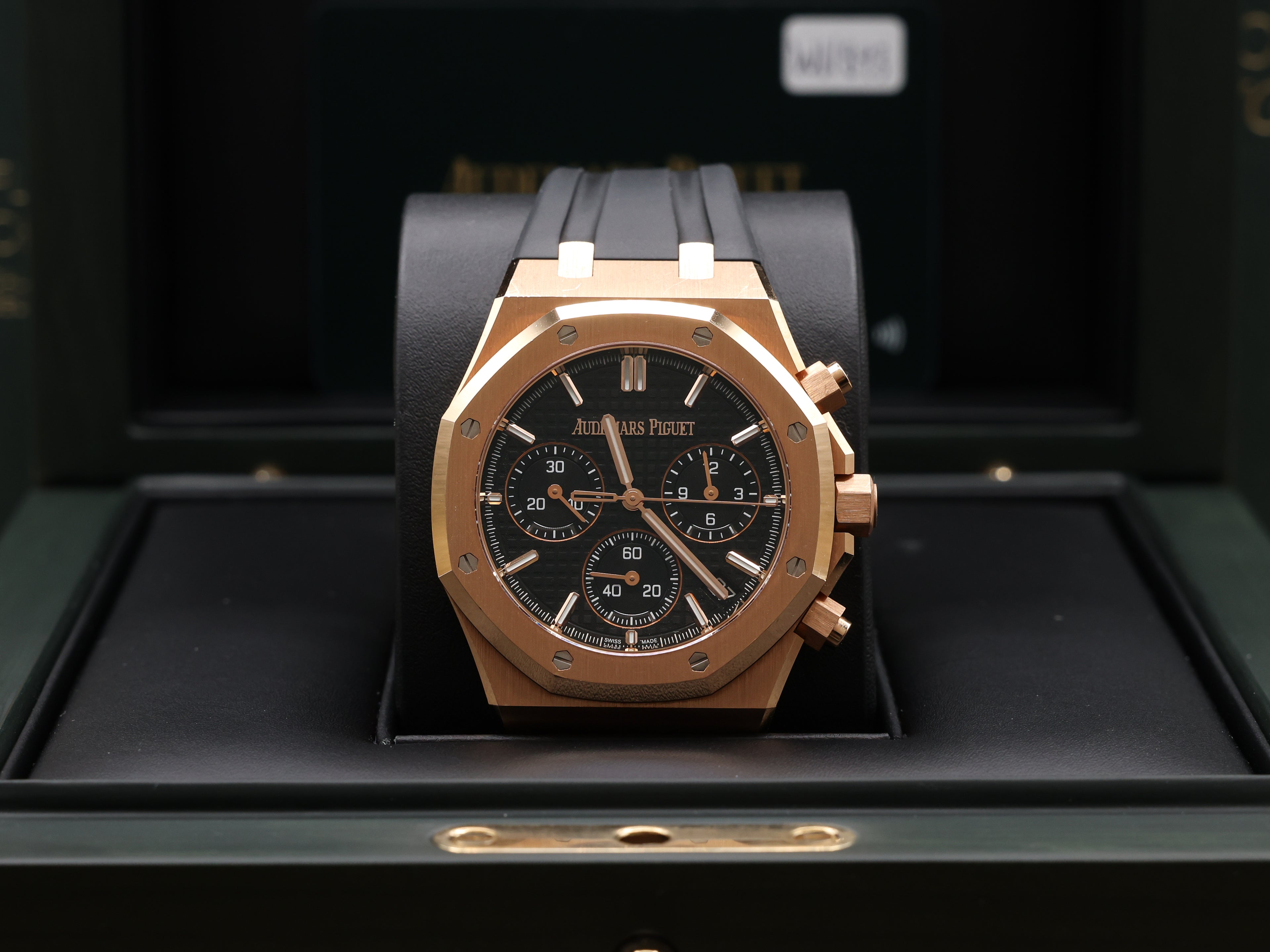 Audemars Piguet Royal Oak Chronograph "50th Anniversary" Black Dial on Strap 26240OR.OO.D002CR.01 Complete