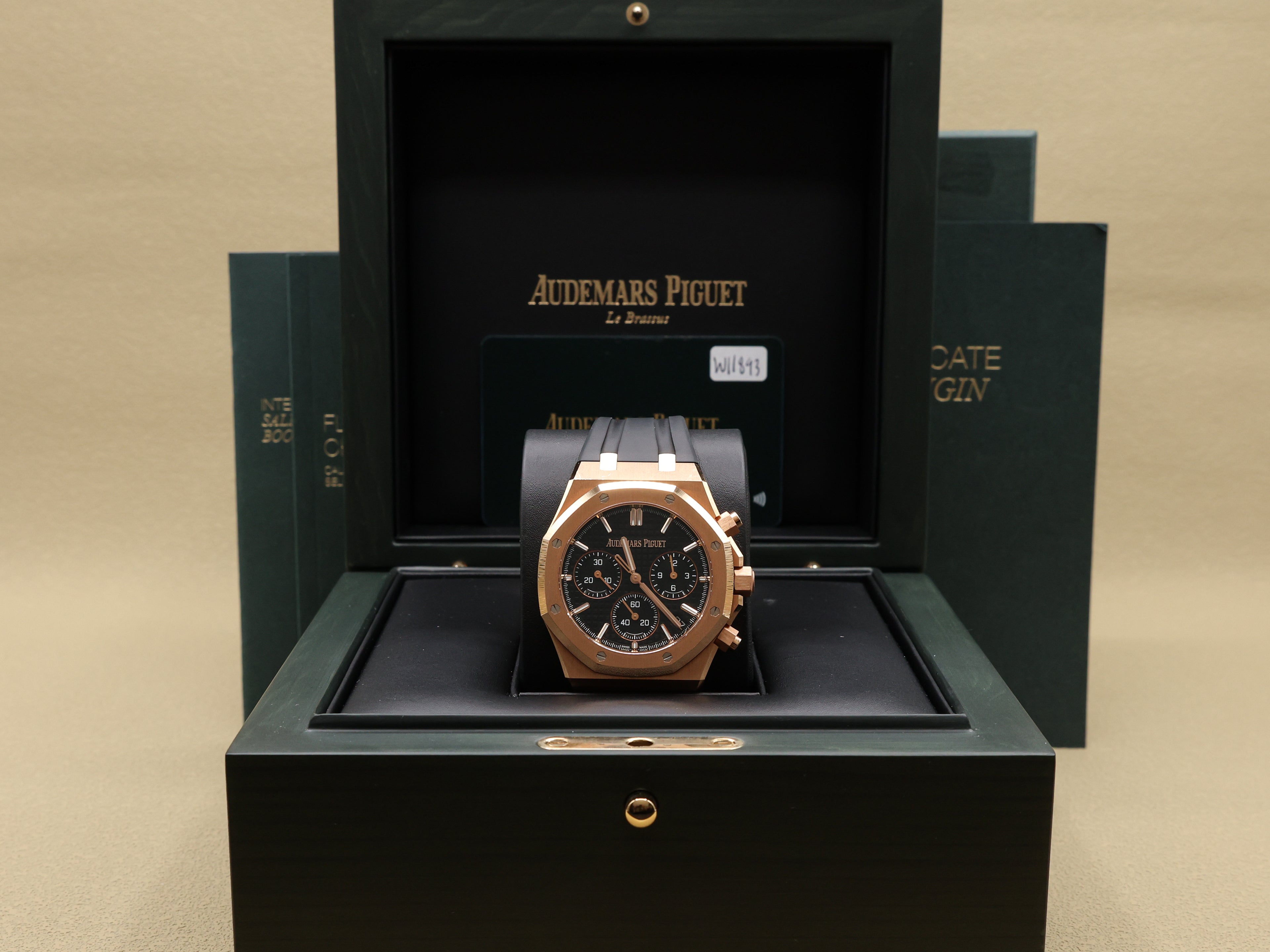 Audemars Piguet Royal Oak Chronograph "50th Anniversary" Black Dial on Strap 26240OR.OO.D002CR.01 Complete