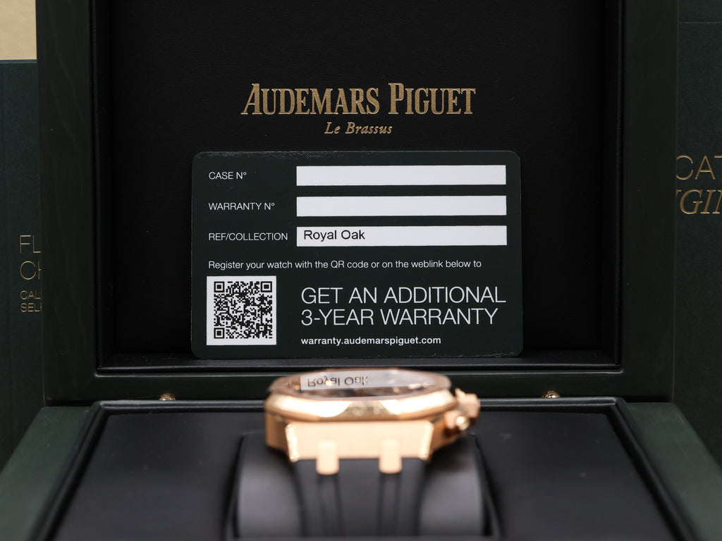 Audemars Piguet Royal Oak Chronograph "50th Anniversary" Black Dial on Strap 26240OR.OO.D002CR.01 Complete