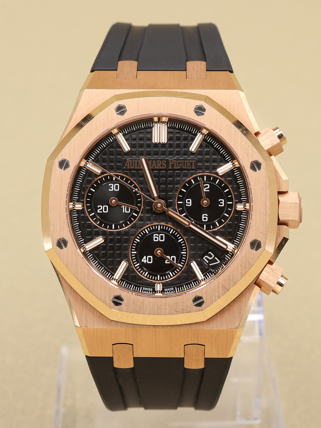 Audemars Piguet Royal Oak Chronograph "50th Anniversary" Black Dial on Strap 26240OR.OO.D002CR.01 Complete