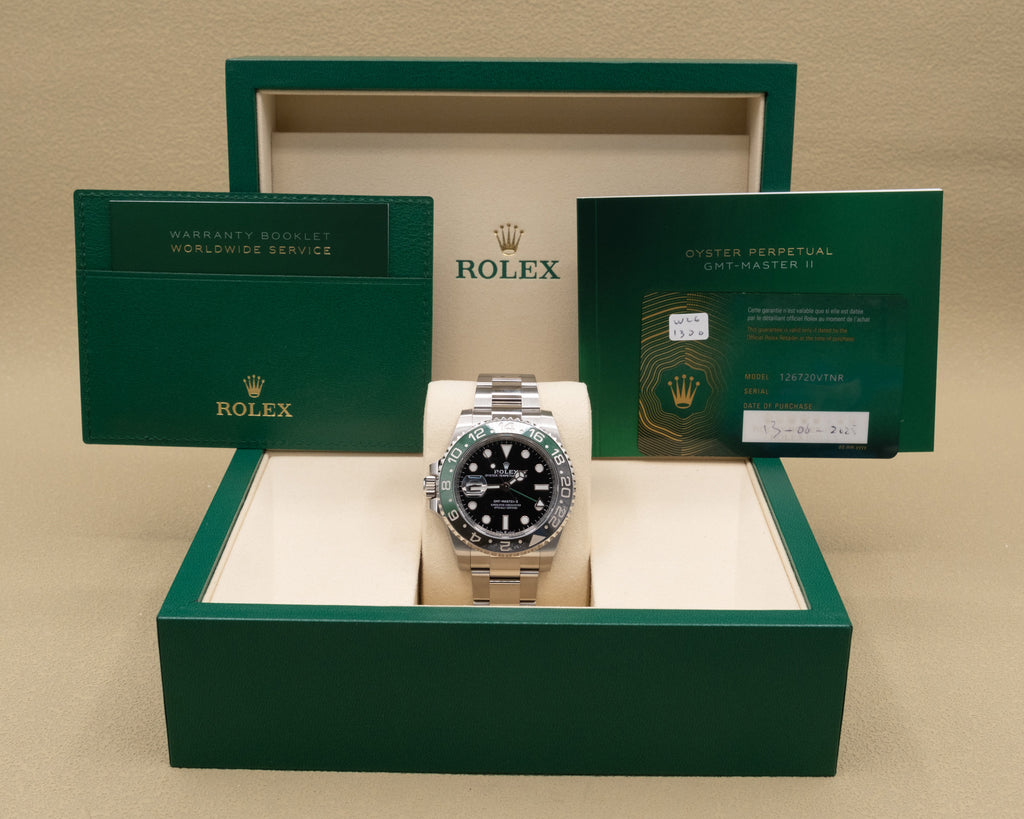 Rolex GMT-Master II "Sprite" Black Dial on Oyster 126720VTNR Complete 2025