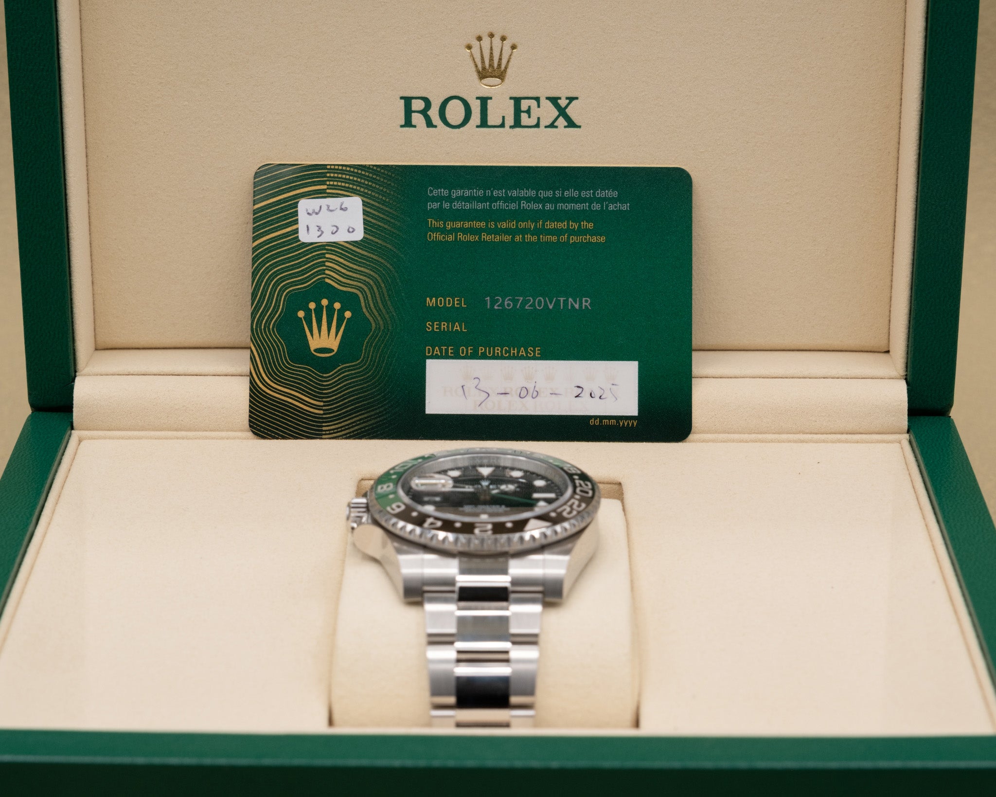Rolex GMT-Master II "Sprite" Black Dial on Oyster 126720VTNR Complete 2025