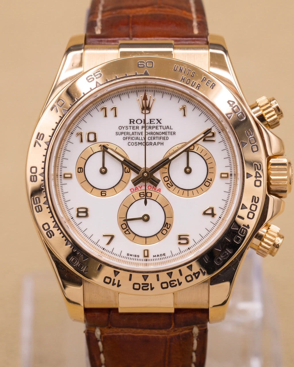 Rolex Daytona White Arabic Dial on Leather Brown 116518 2006