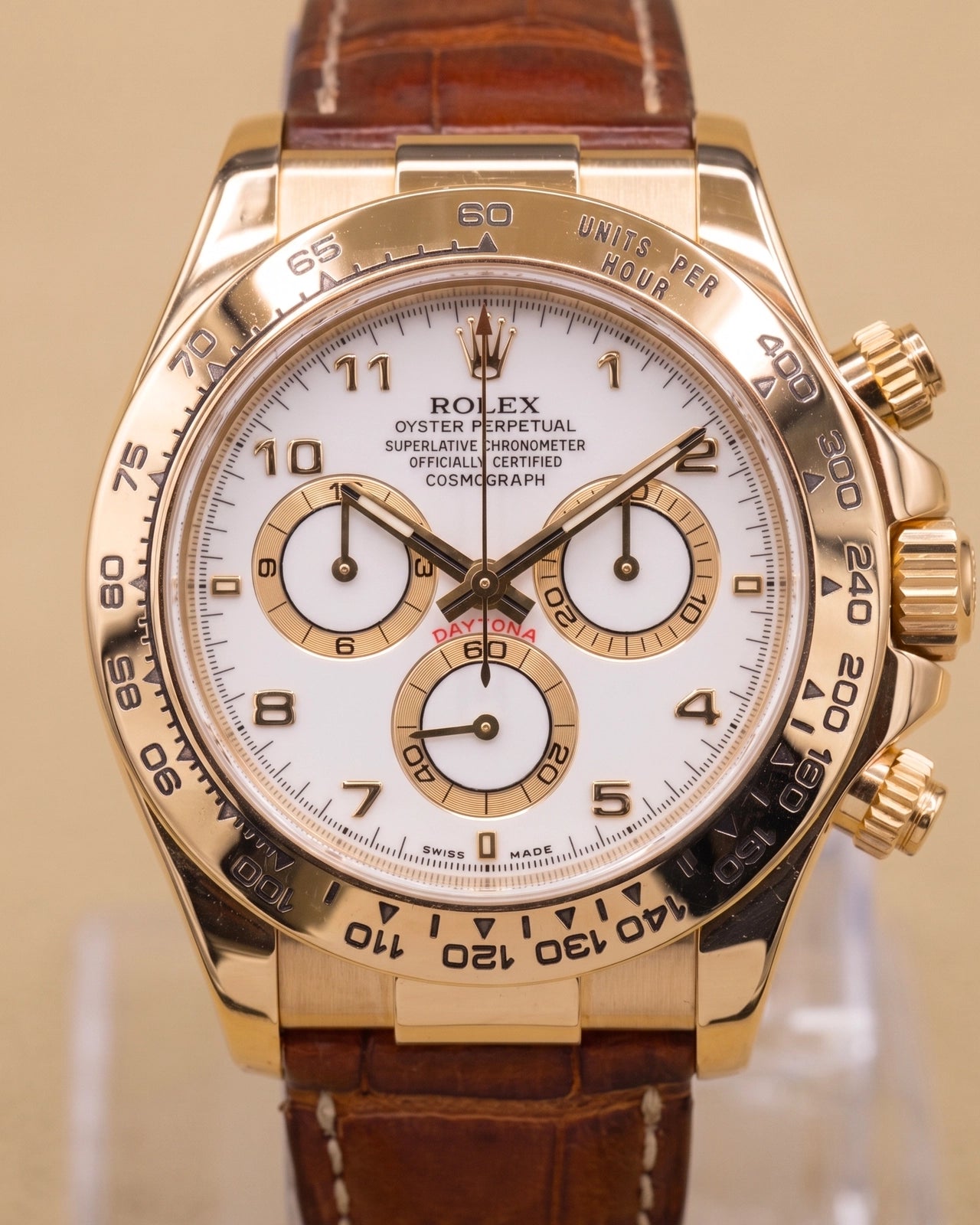 Rolex Daytona White Arabic Dial on Leather Brown 116518 2006