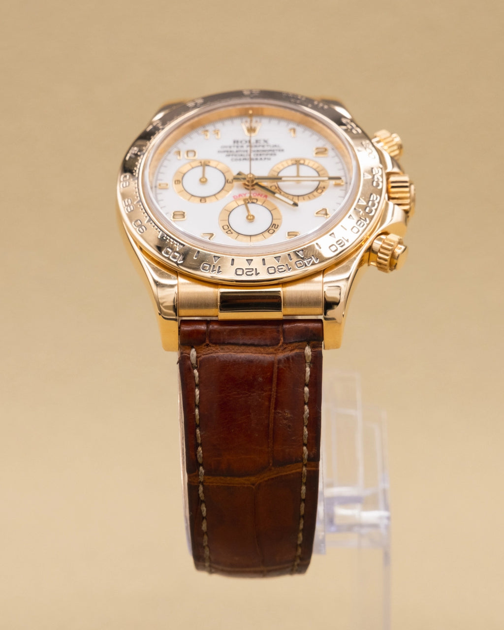 Rolex Daytona White Arabic Dial on Leather Brown 116518 2006