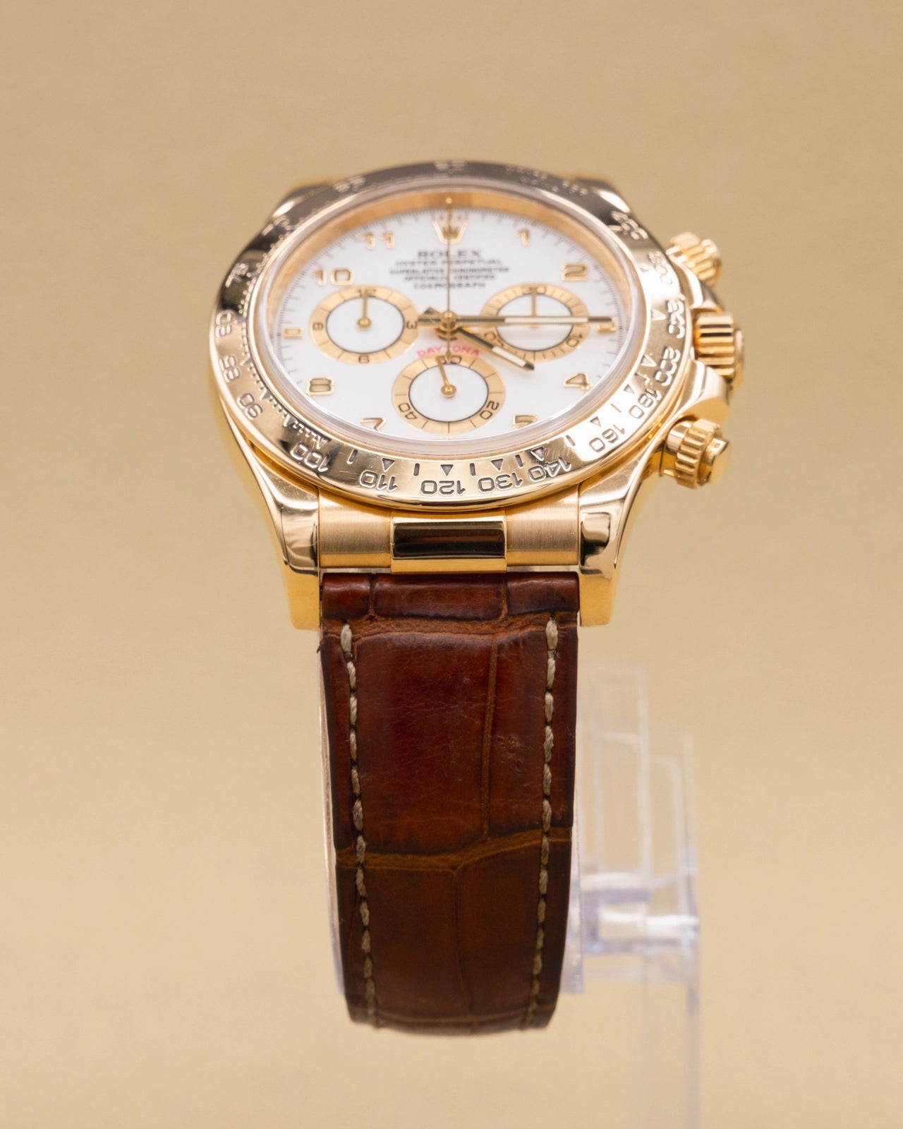 Rolex Daytona White Arabic Dial on Leather Brown 116518 2006