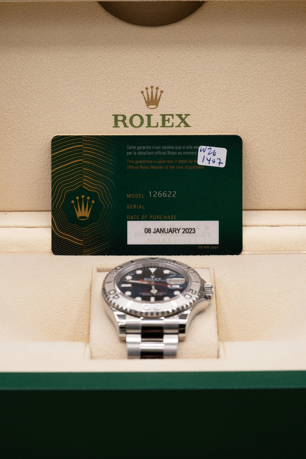 Rolex Yacht-Master Blue Dial on Oyster 126622 Complete 2023