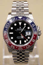 Rolex GMT-Master II Pepsi Black Dial on Jubilee 126710BLRO Complete 2022