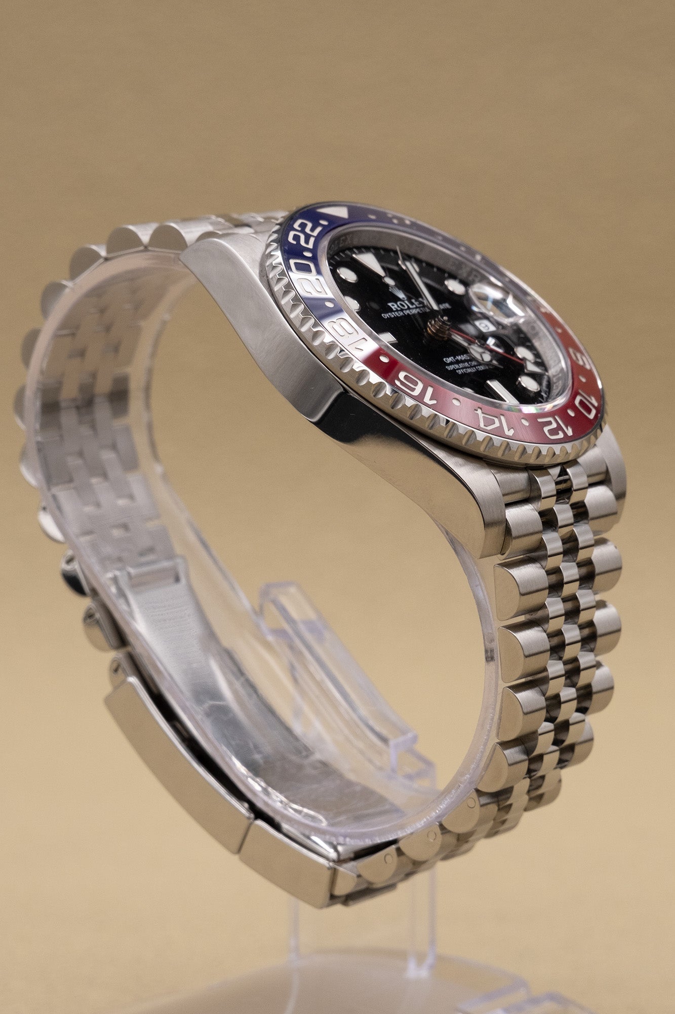 Rolex GMT-Master II Pepsi Black Dial on Jubilee 126710BLRO Complete 2022