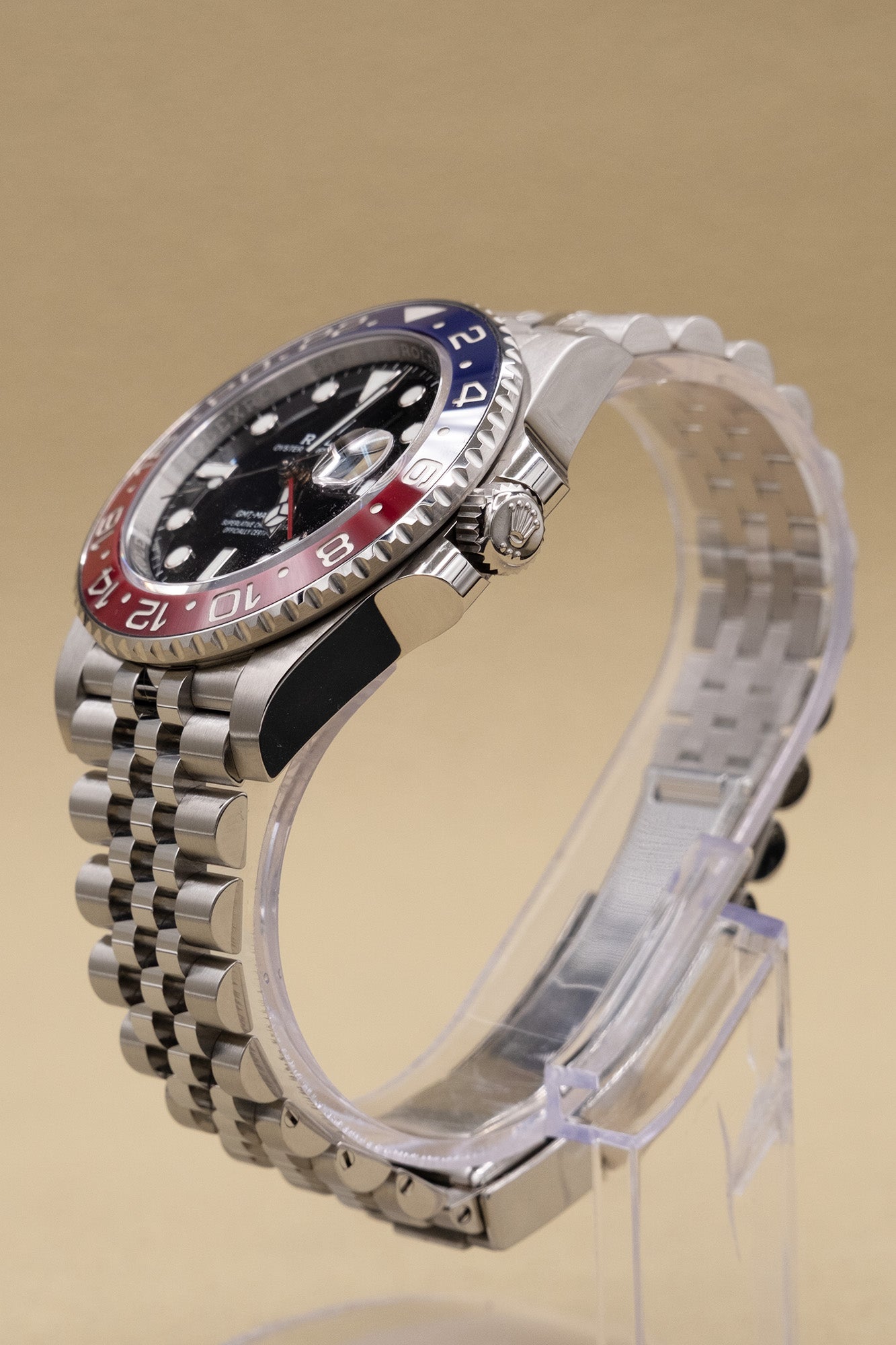 Rolex GMT-Master II Pepsi Black Dial on Jubilee 126710BLRO Complete 2022