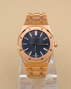 Audemars Piguet Royal Oak Blue Dial on Rose Gold 15510OR.OO.1320OR.03 Complete