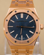 Audemars Piguet Royal Oak Blue Dial on Rose Gold 15510OR.OO.1320OR.03 Complete