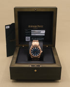 Audemars Piguet Royal Oak Blue Dial on Rose Gold 15510OR.OO.1320OR.03 Complete