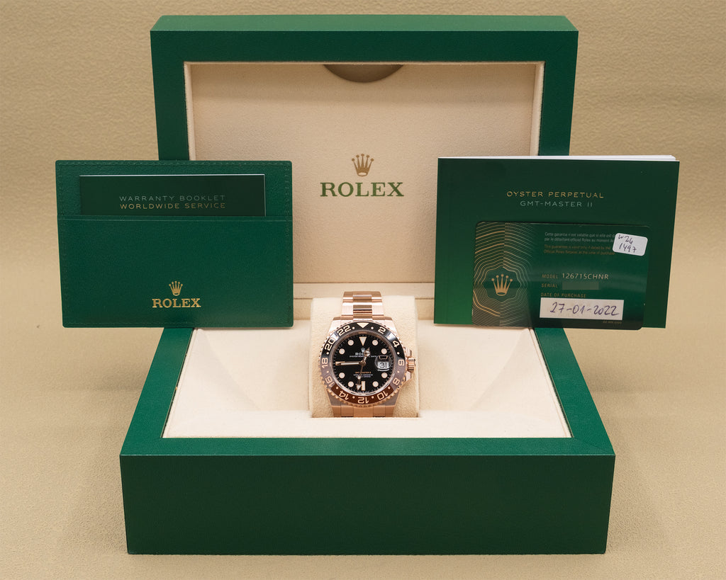 Rolex GMT-Master II "Root Beer" Black Dial on Oyster 126715CHNR Complete 2022