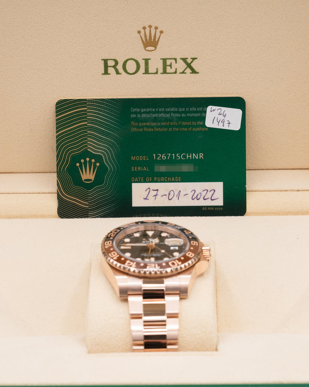 Rolex GMT-Master II "Root Beer" Black Dial on Oyster 126715CHNR Complete 2022