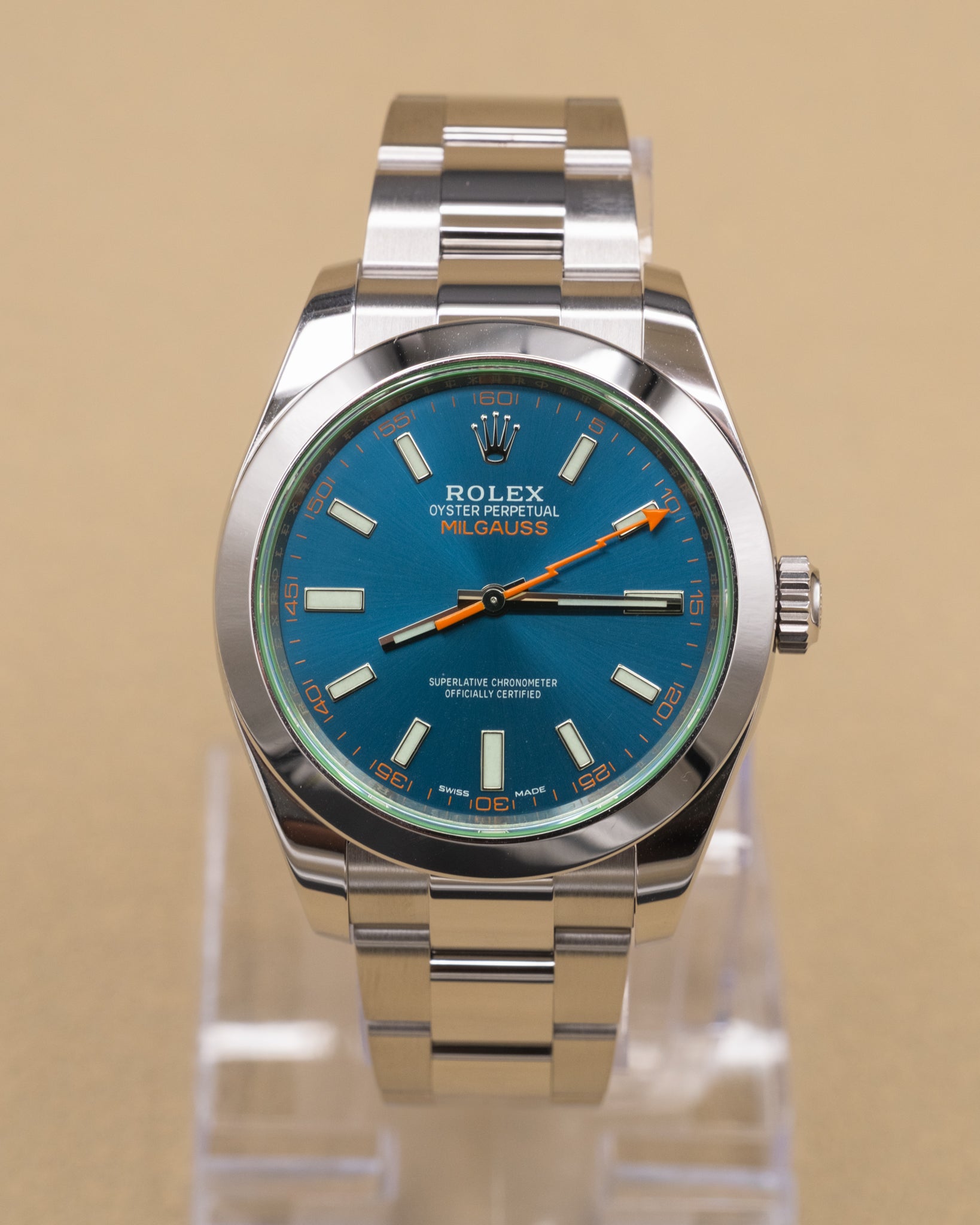 Rolex Milgauss Blue Dial on Oyster 116400GV Complete 2023