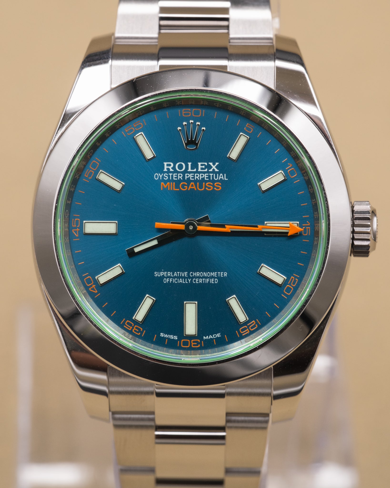 Rolex Milgauss Blue Dial on Oyster 116400GV Complete 2023