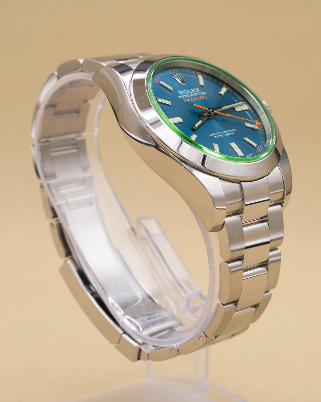 Rolex Milgauss Blue Dial on Oyster 116400GV Complete 2023