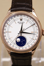 Rolex Cellini Moonphase White Dial on Leather Strap 50535 Complete 2022