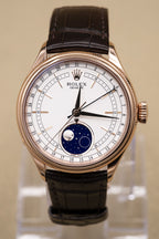 Rolex Cellini Moonphase White Dial on Leather Strap 50535 Complete 2022