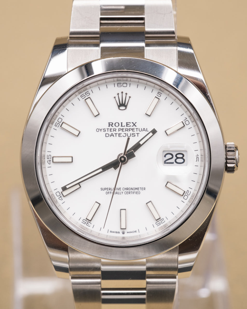 Rolex Datejust 41 White Index Dial on Oyster 126300 Complete 2024